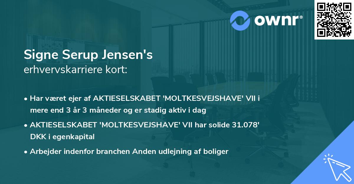 Signe Serup Jensen's erhvervskarriere kort