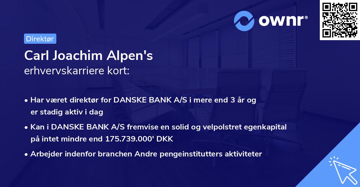 Carl Joachim Alpen's erhvervskarriere kort