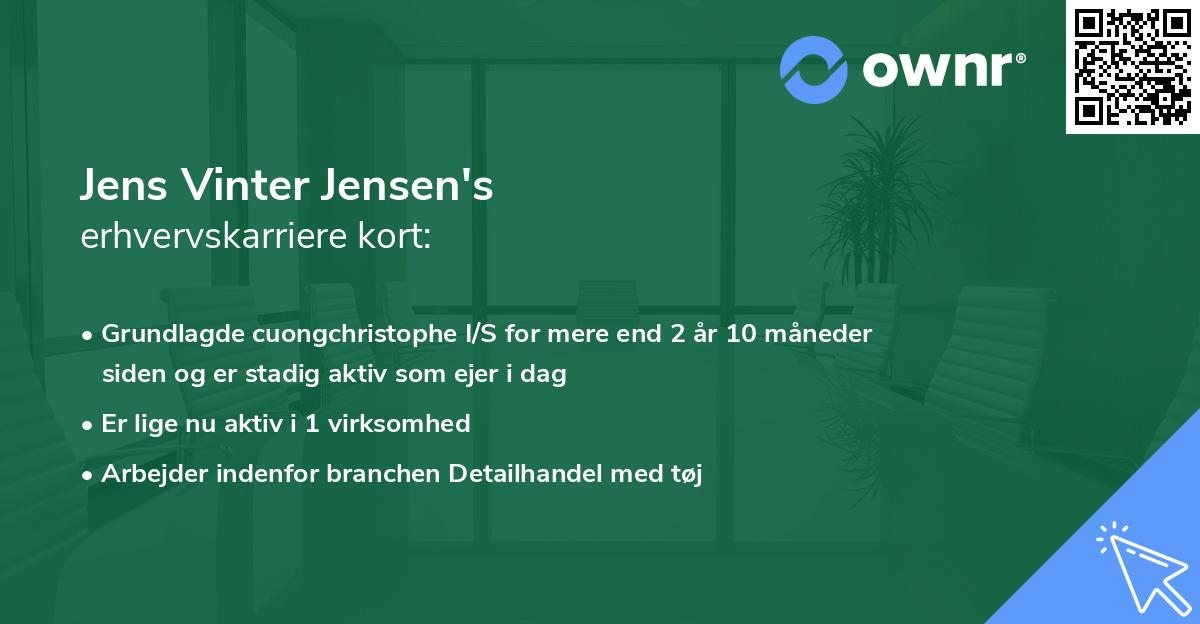 Jens Vinter Jensen's erhvervskarriere kort