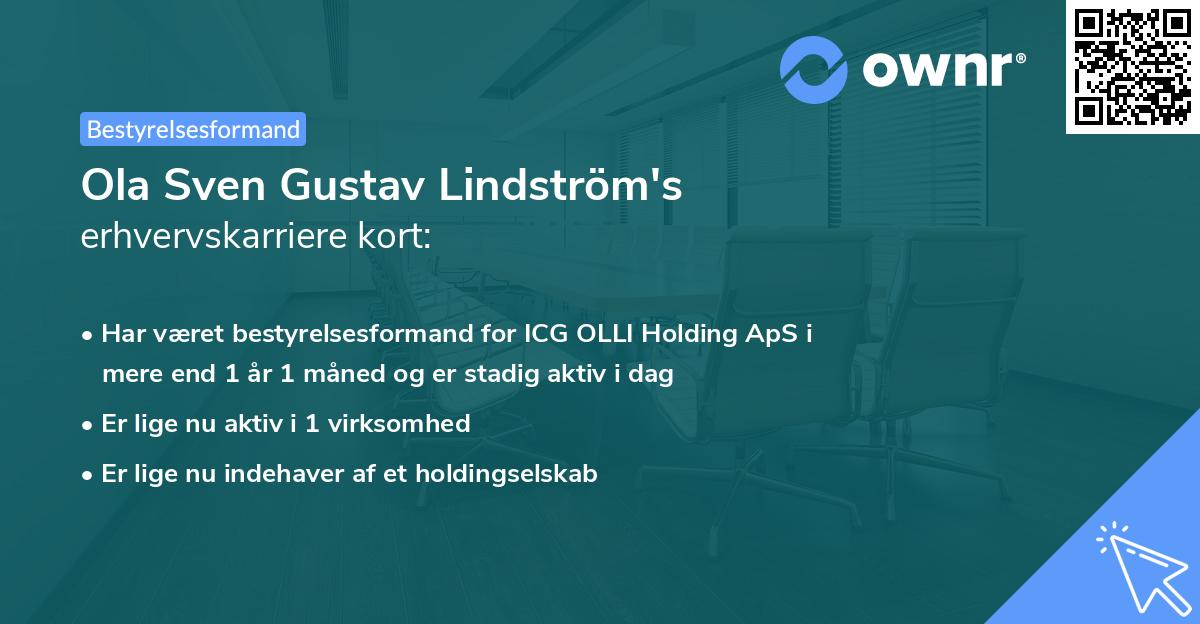 Ola Sven Gustav Lindström's erhvervskarriere kort