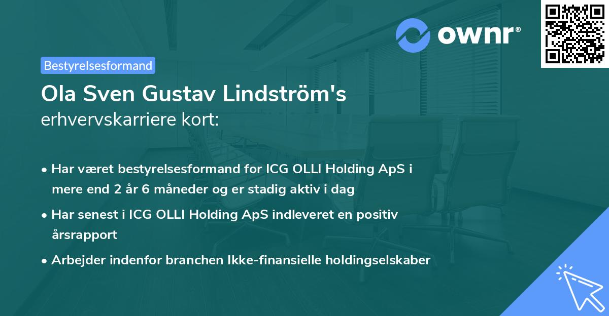 Ola Sven Gustav Lindström's erhvervskarriere kort