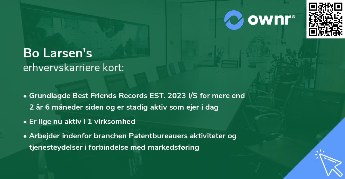 Bo Larsen's erhvervskarriere kort