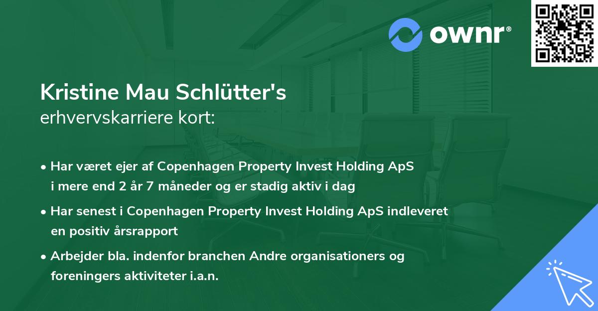 Kristine Mau Schlütter's erhvervskarriere kort