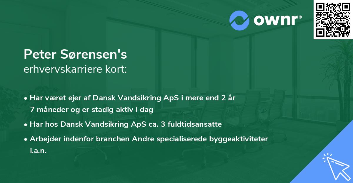 Peter Sørensen's erhvervskarriere kort