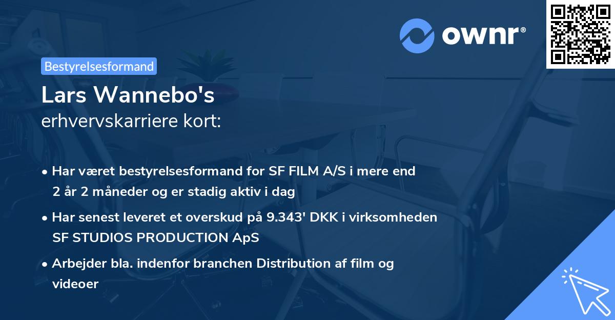 Lars Wannebo's erhvervskarriere kort