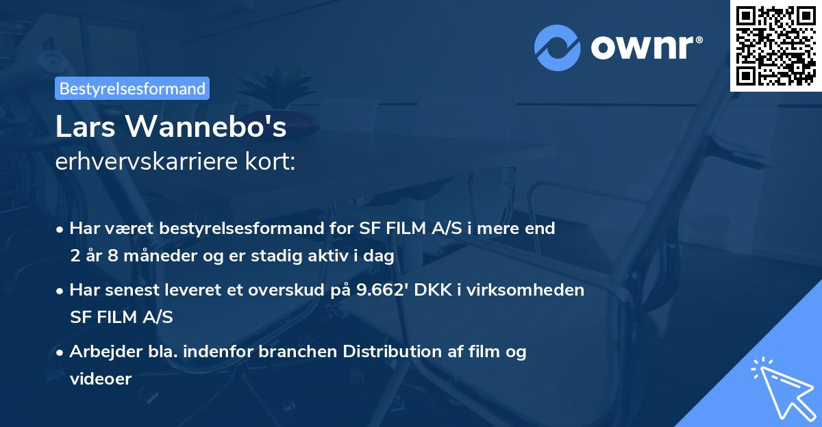 Lars Wannebo's erhvervskarriere kort