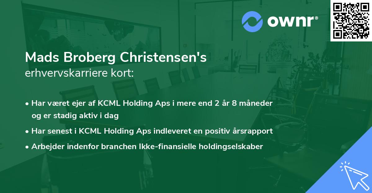 Mads Broberg Christensen's erhvervskarriere kort