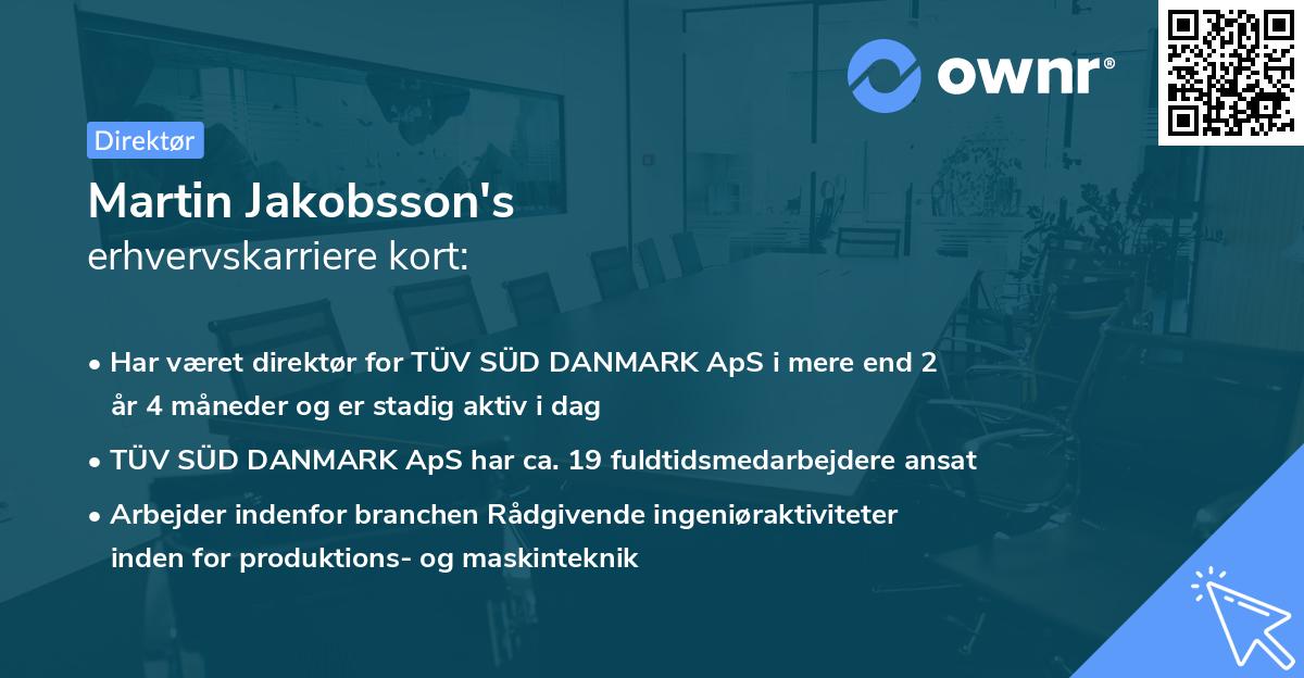 Martin Jakobsson's erhvervskarriere kort