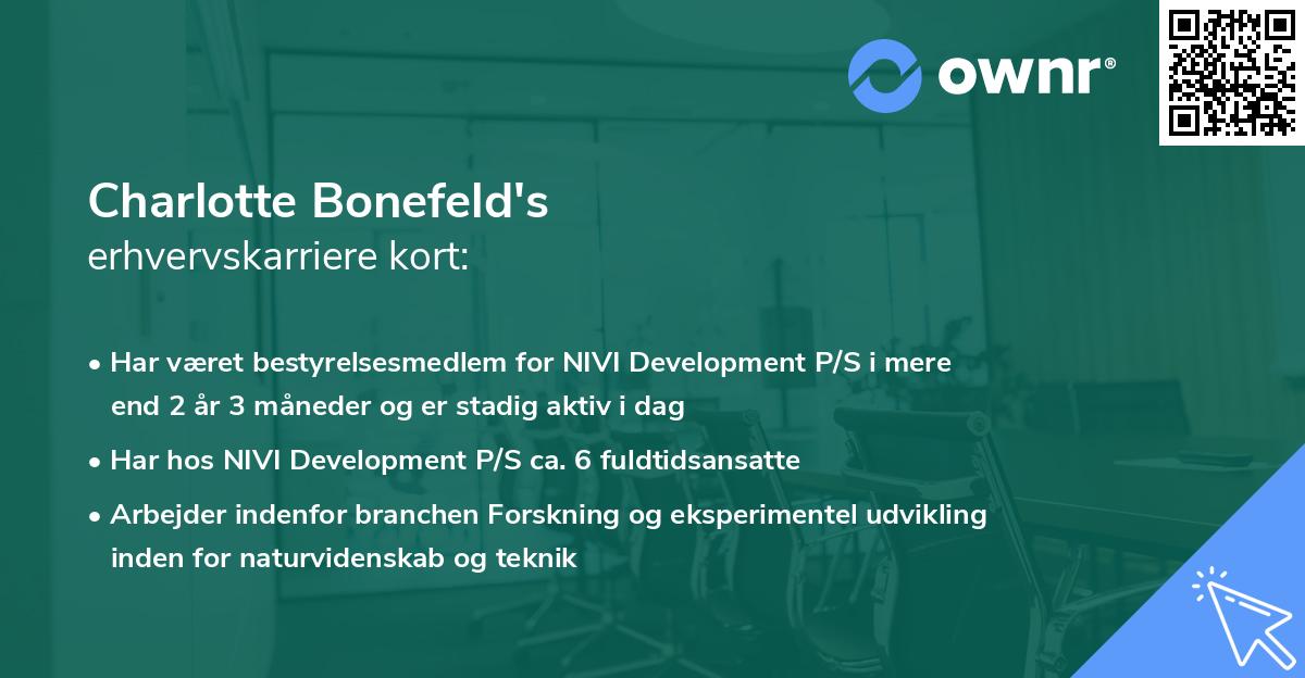 Charlotte Bonefeld's erhvervskarriere kort