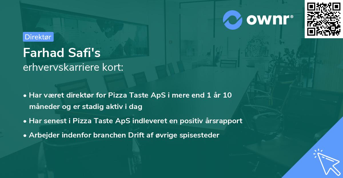 Farhad Safi's erhvervskarriere kort