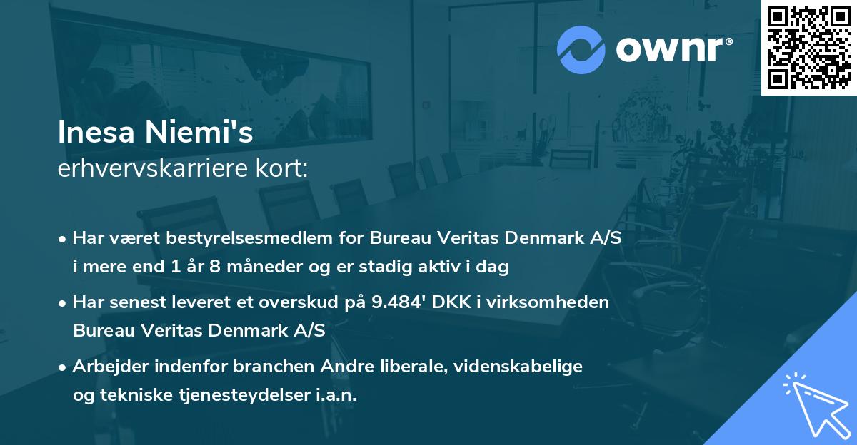 Inesa Niemi's erhvervskarriere kort