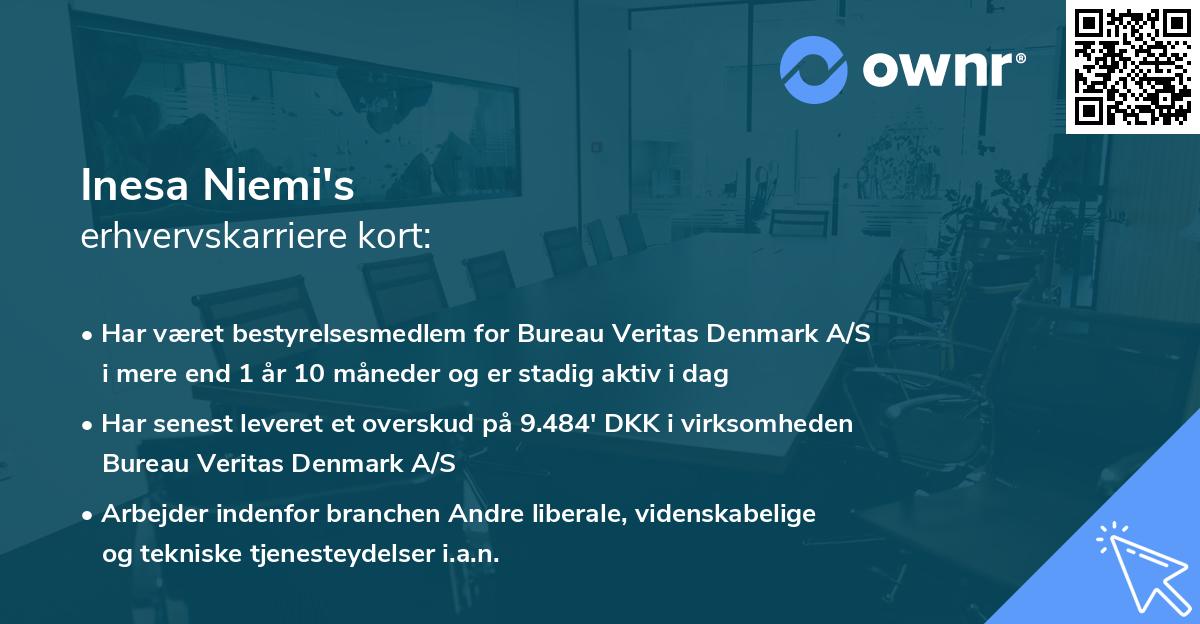 Inesa Niemi's erhvervskarriere kort