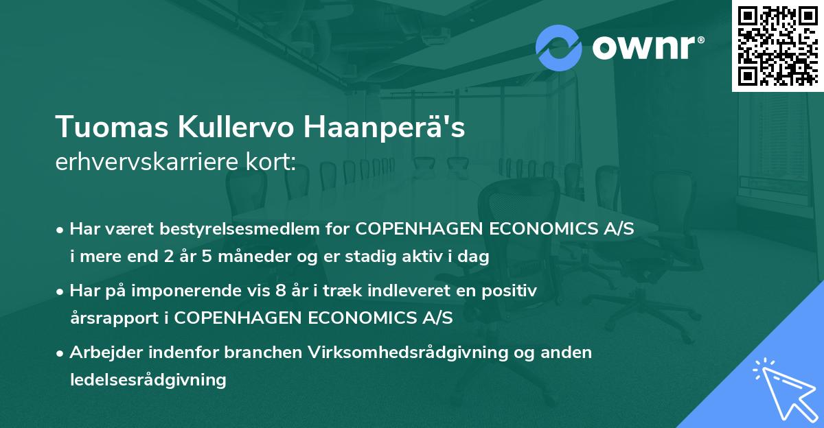 Tuomas Kullervo Haanperä's erhvervskarriere kort