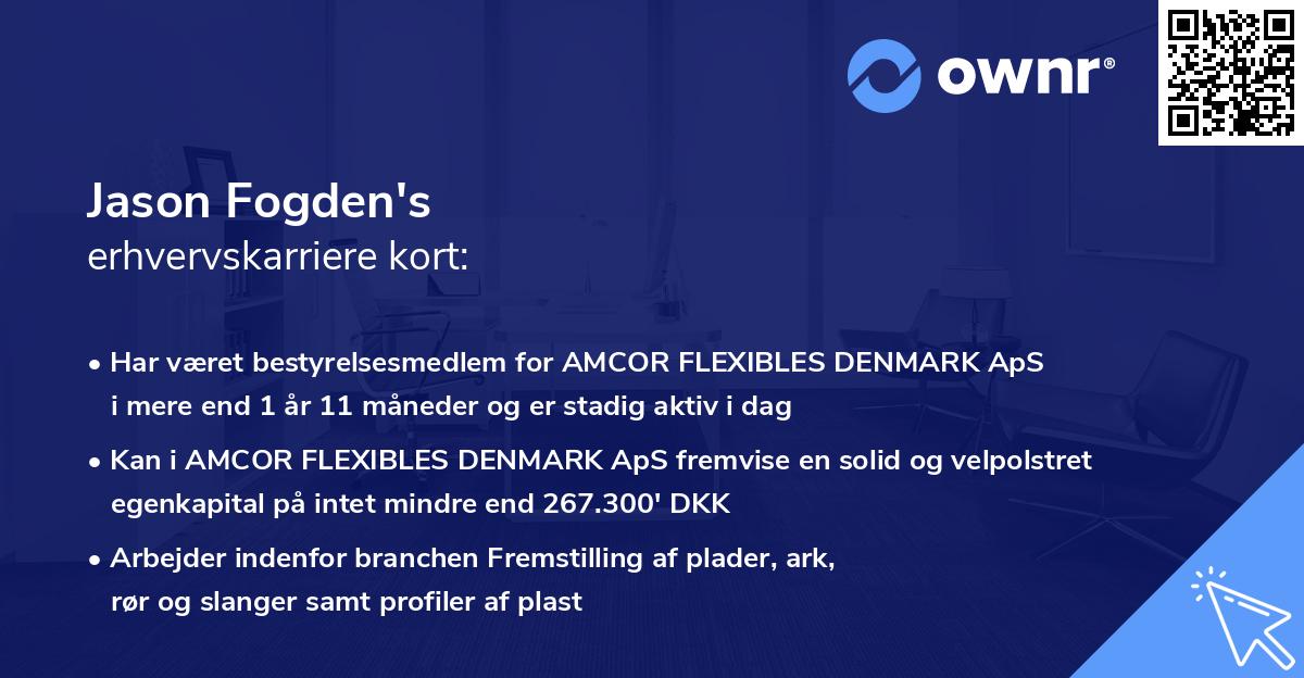 Jason Fogden's erhvervskarriere kort