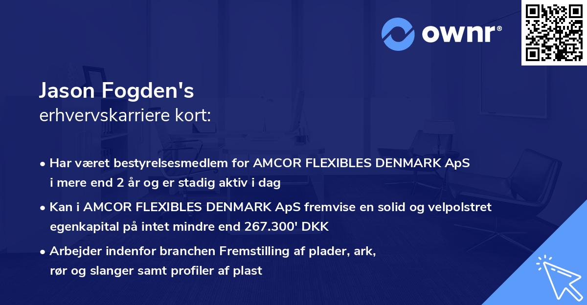Jason Fogden's erhvervskarriere kort