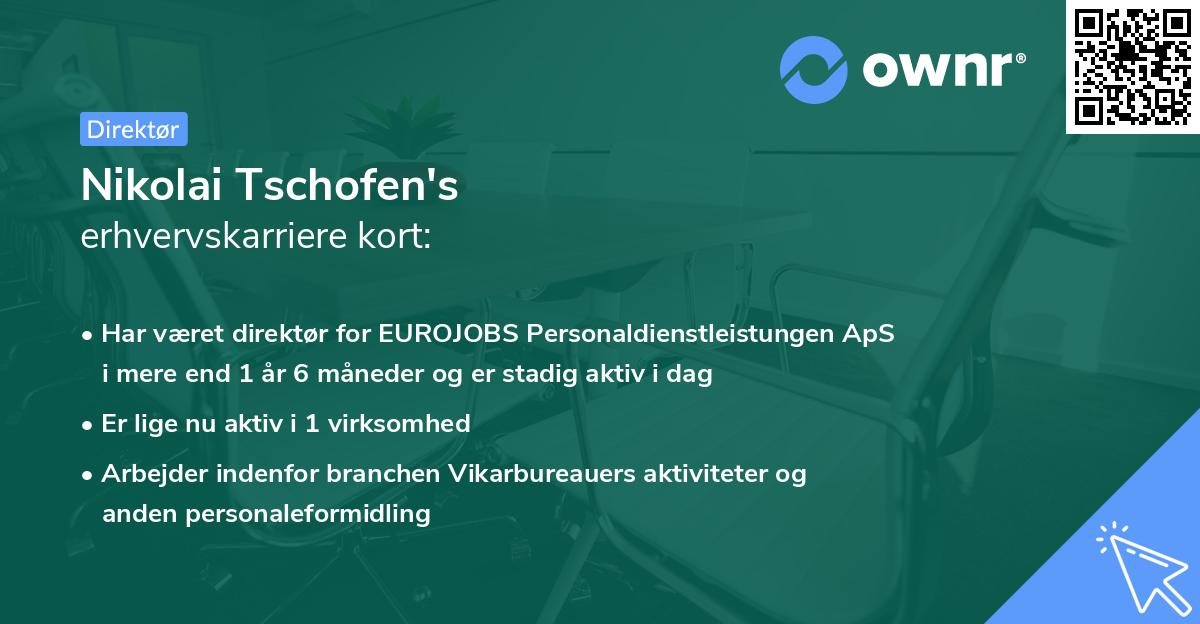 Nikolai Tschofen's erhvervskarriere kort