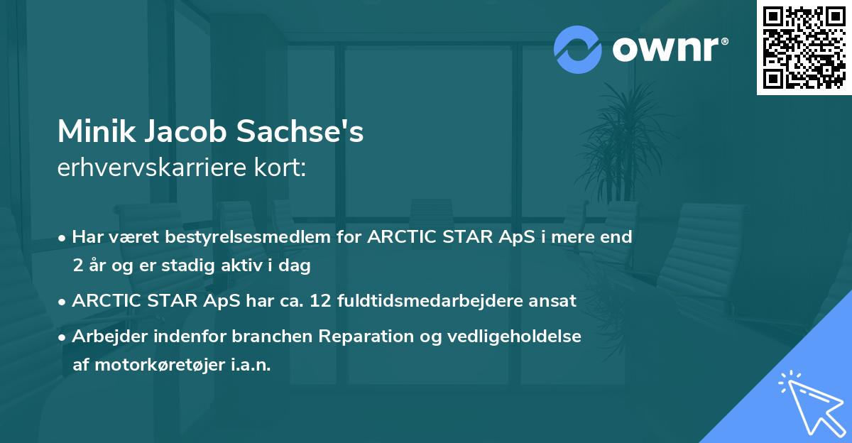 Minik Jacob Sachse's erhvervskarriere kort