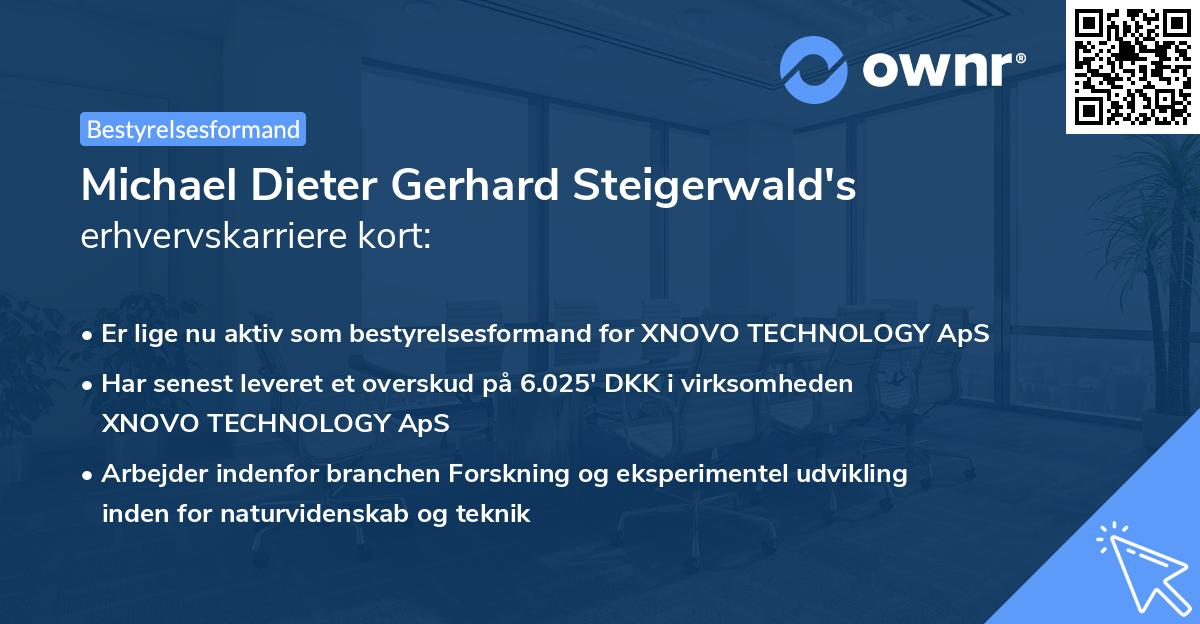 Michael Dieter Gerhard Steigerwald's erhvervskarriere kort