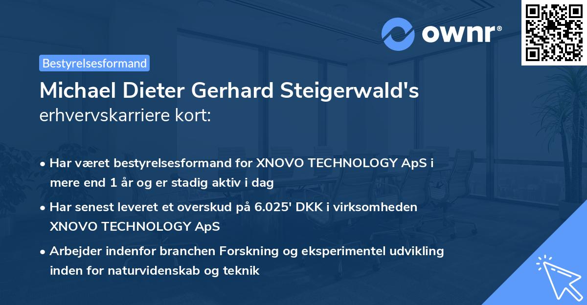 Michael Dieter Gerhard Steigerwald's erhvervskarriere kort
