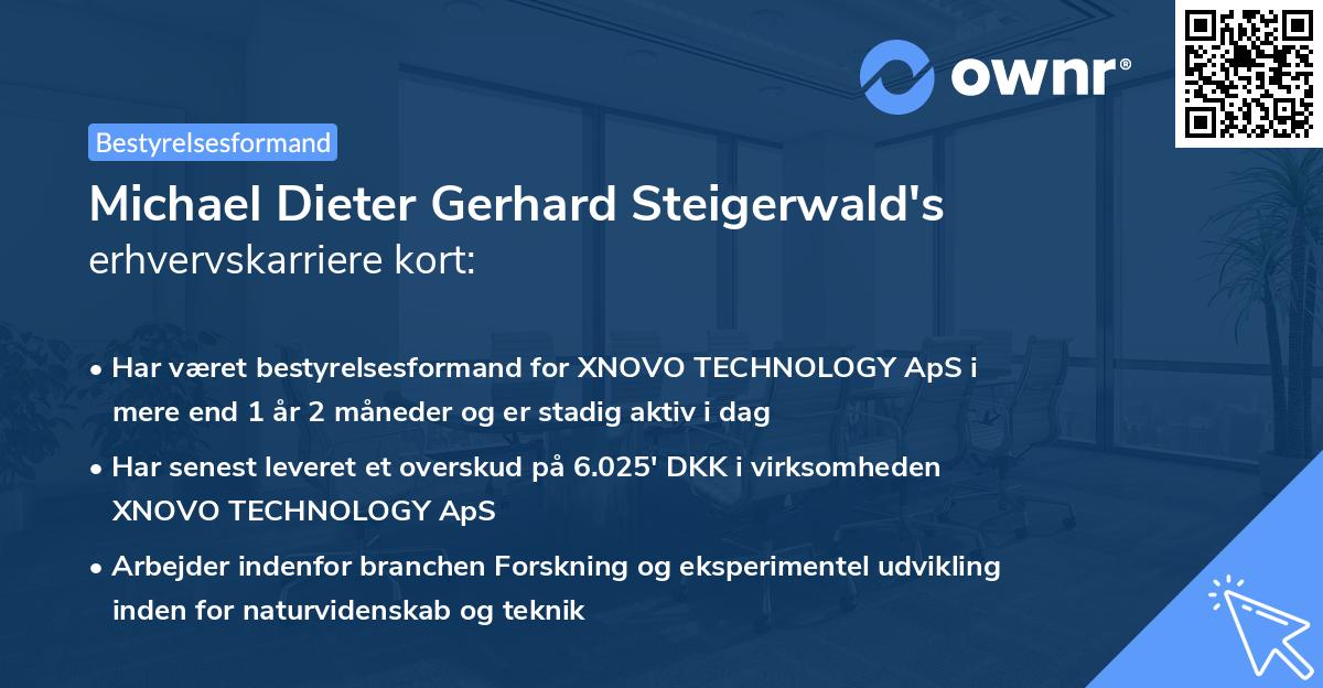 Michael Dieter Gerhard Steigerwald's erhvervskarriere kort
