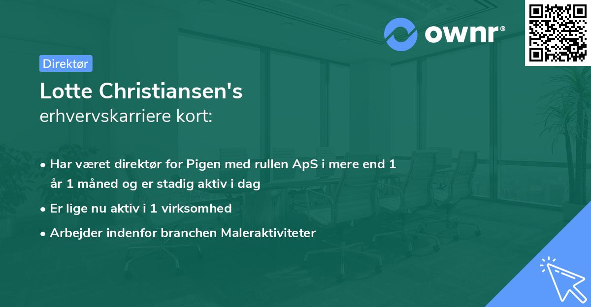 Lotte Christiansen's erhvervskarriere kort
