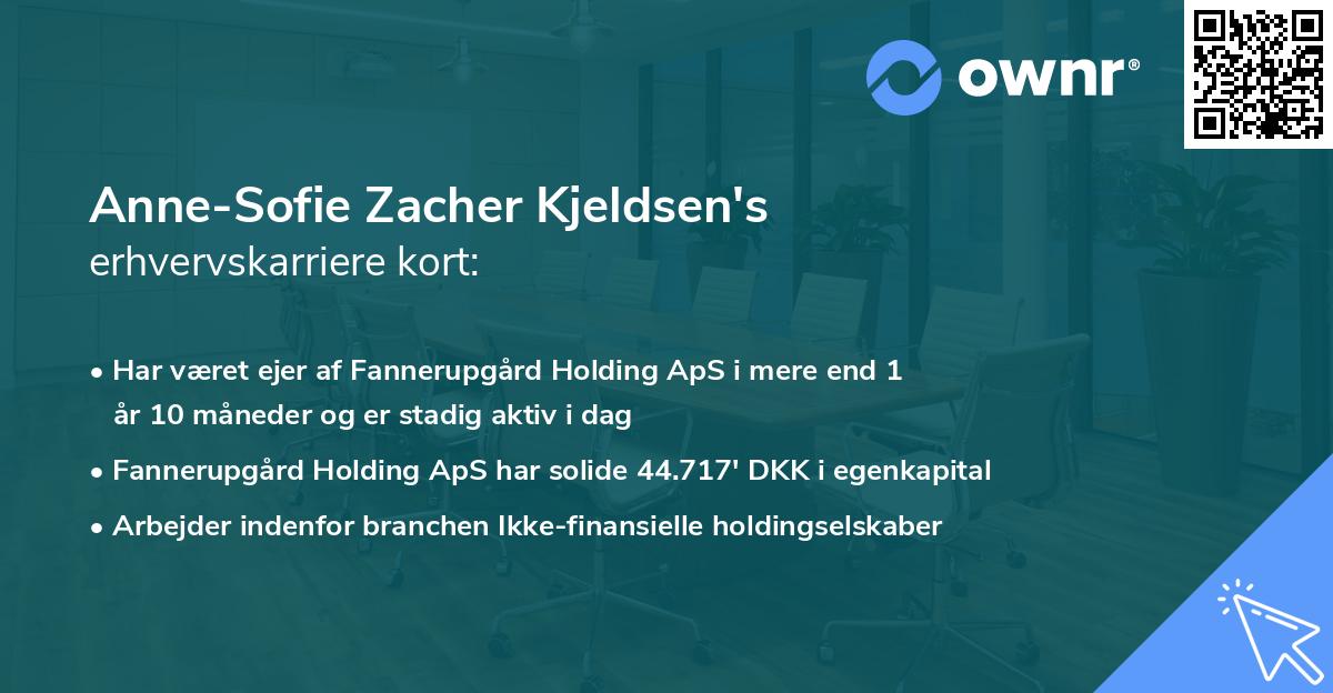 Anne-Sofie Zacher Kjeldsen's erhvervskarriere kort