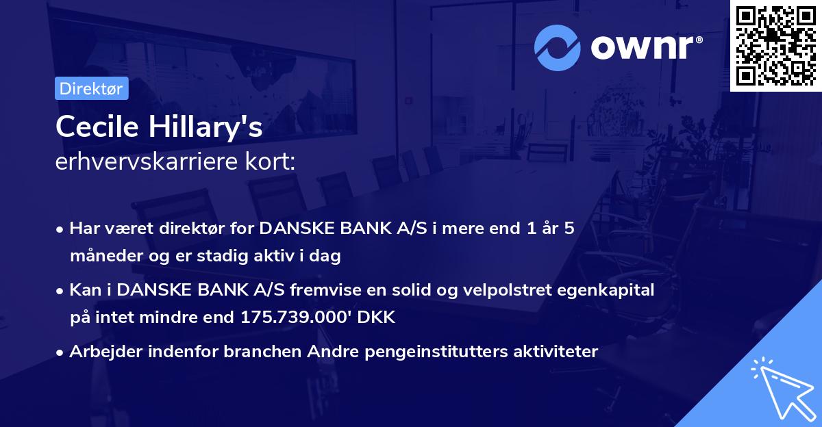 Cecile Hillary's erhvervskarriere kort