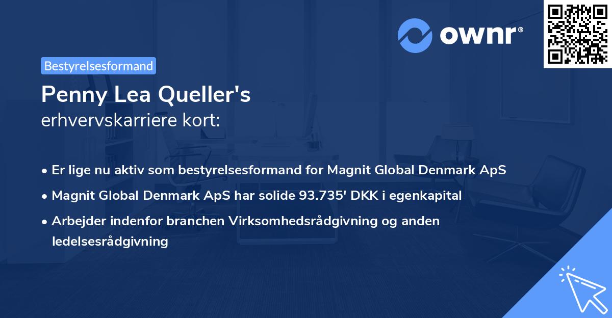Penny Lea Queller's erhvervskarriere kort