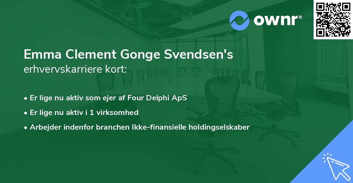 Emma Clement Gonge Svendsen's erhvervskarriere kort