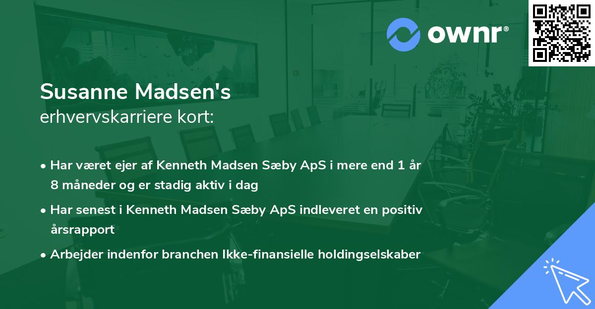 Susanne Madsen's erhvervskarriere kort