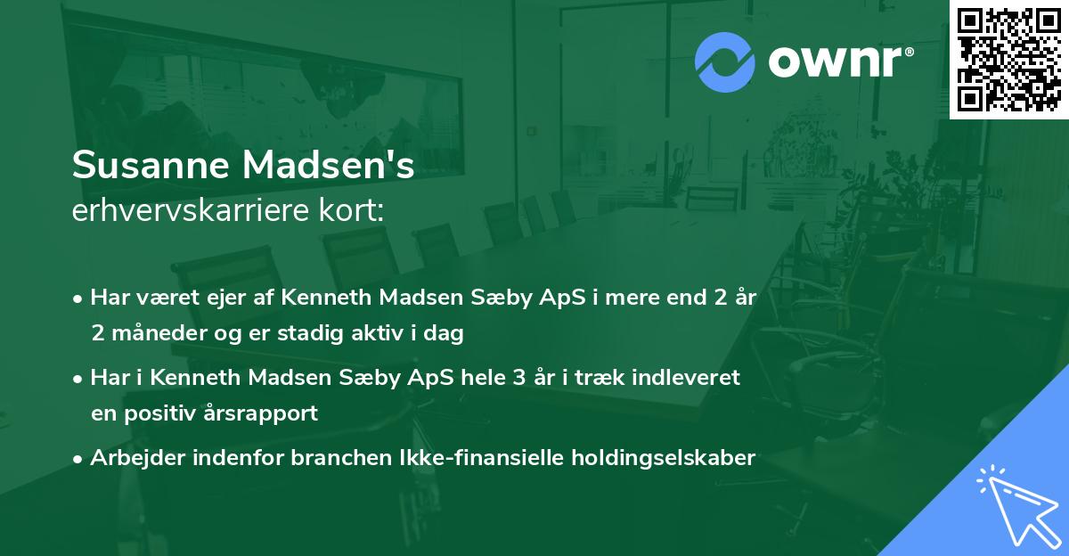 Susanne Madsen's erhvervskarriere kort