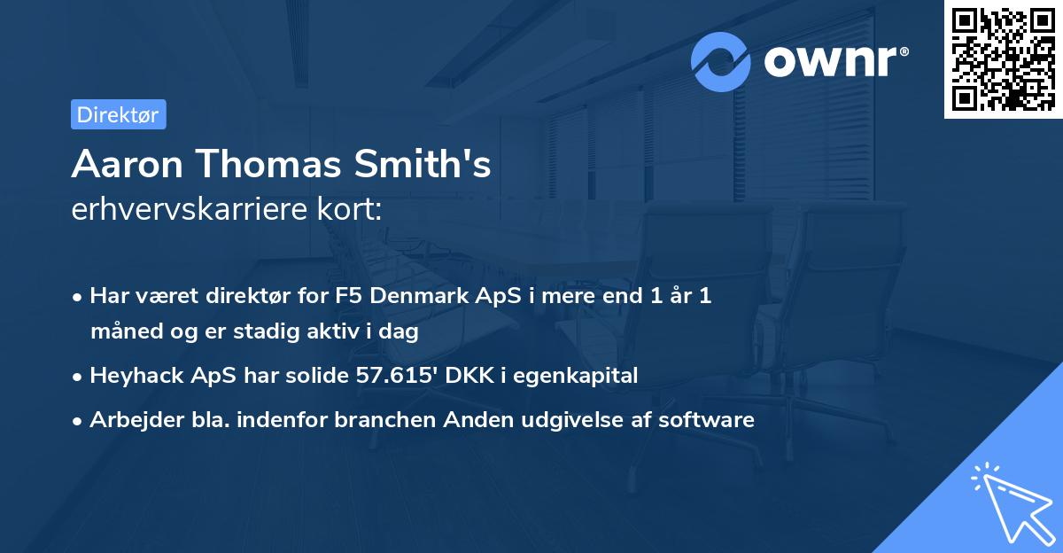 Aaron Thomas Smith's erhvervskarriere kort