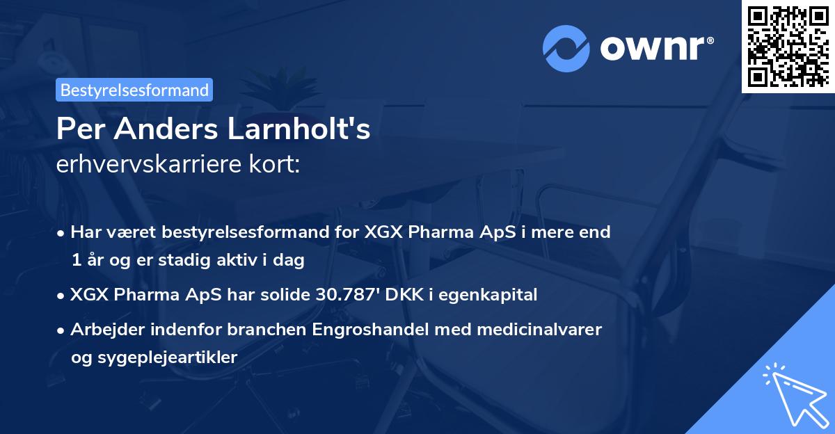 Per Anders Larnholt's erhvervskarriere kort