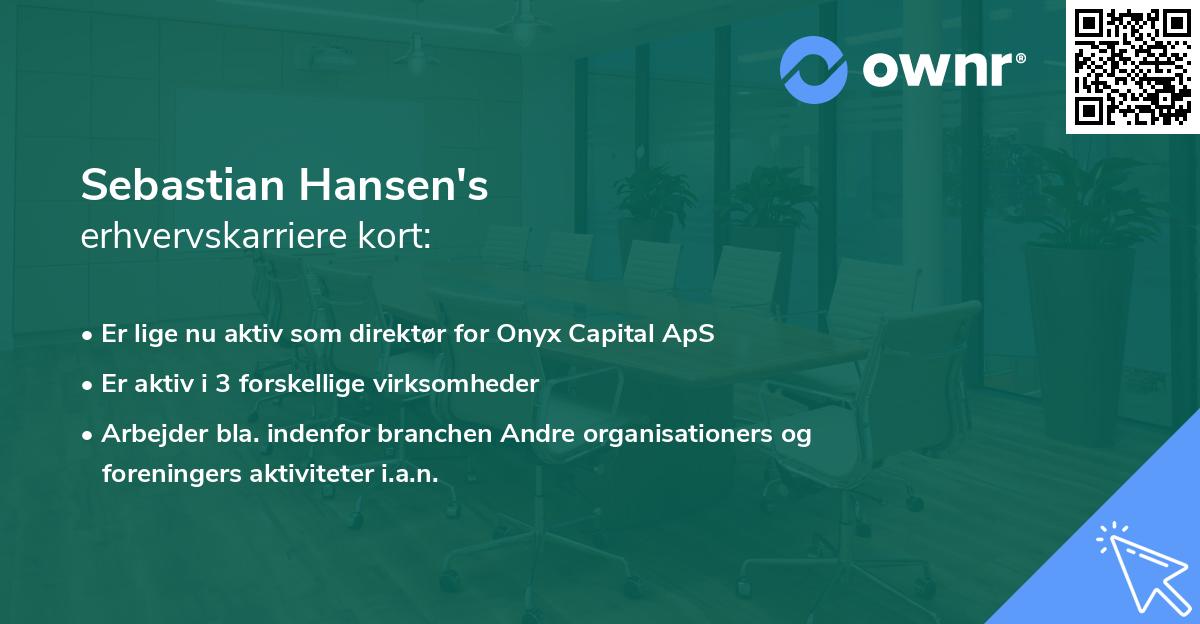 Sebastian Hansen's erhvervskarriere kort