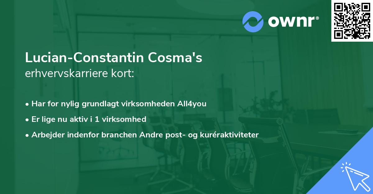 Lucian-Constantin Cosma's erhvervskarriere kort
