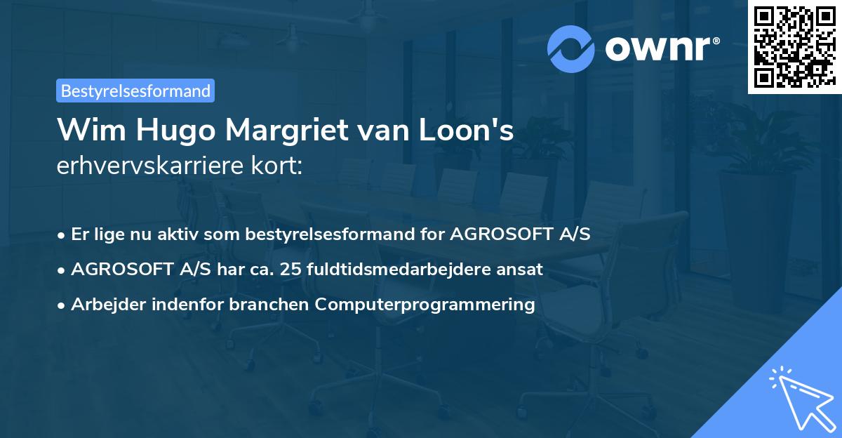 Wim Hugo Margriet van Loon's erhvervskarriere kort