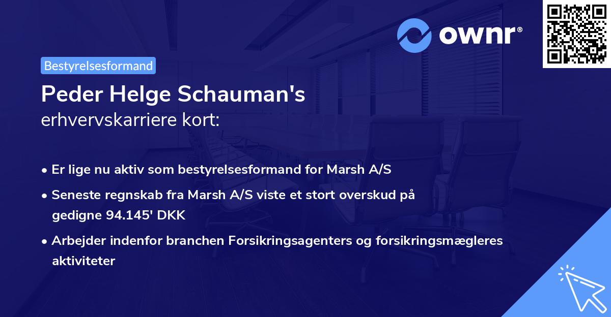 Peder Helge Schauman's erhvervskarriere kort