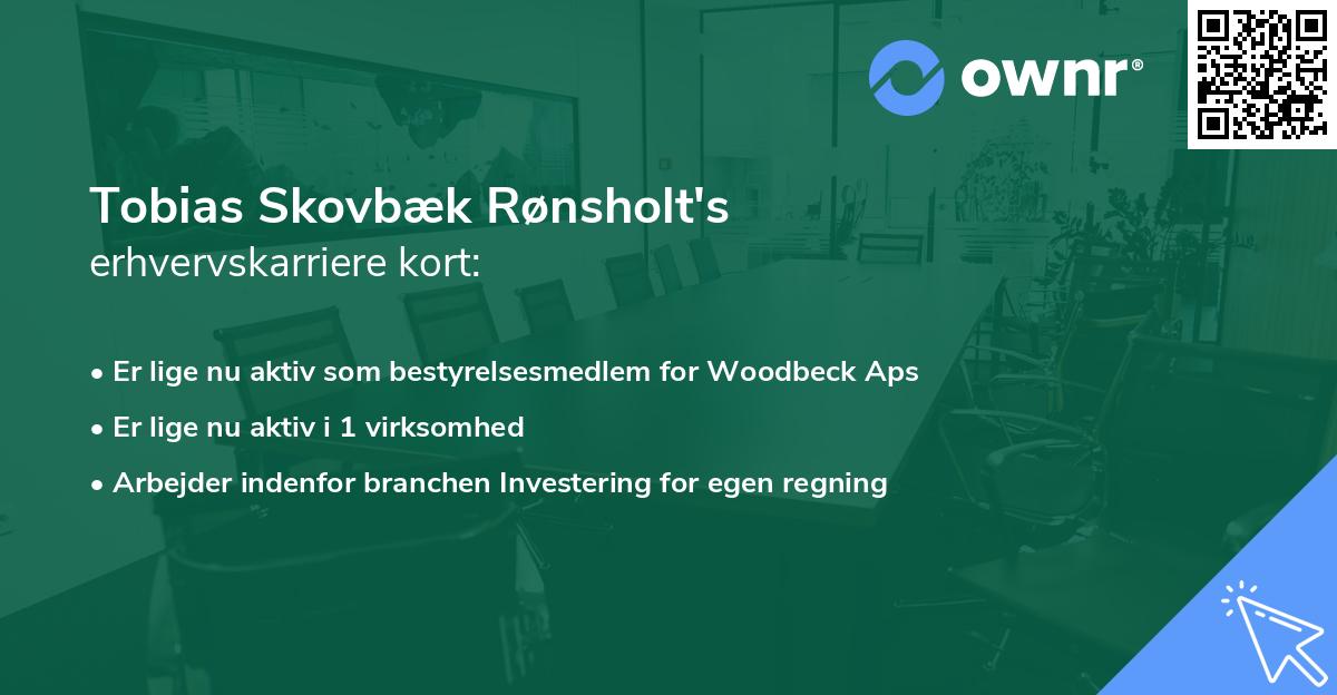 Tobias Skovbæk Rønsholt's erhvervskarriere kort