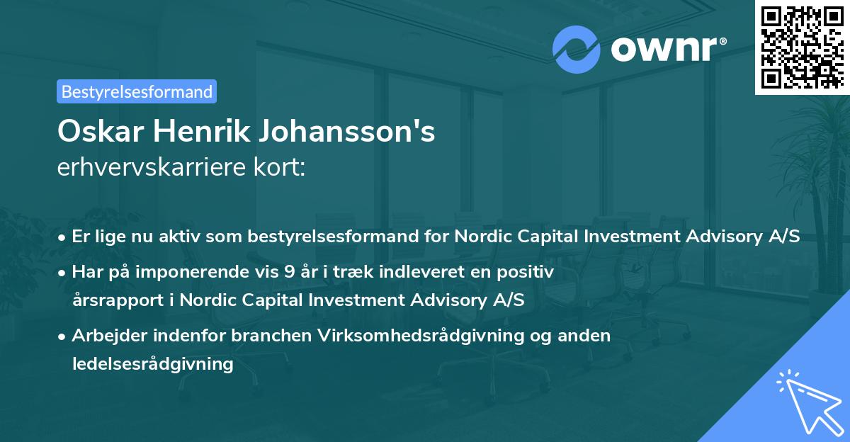 Oskar Henrik Johansson's erhvervskarriere kort