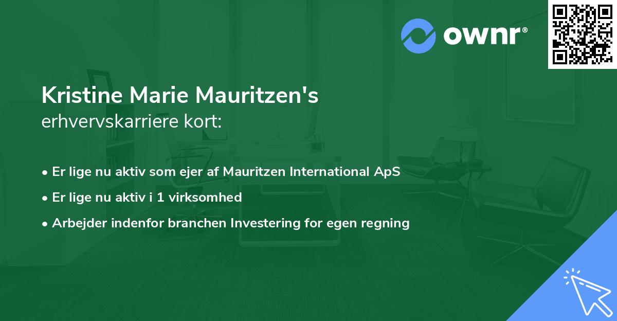 Kristine Marie Mauritzen's erhvervskarriere kort