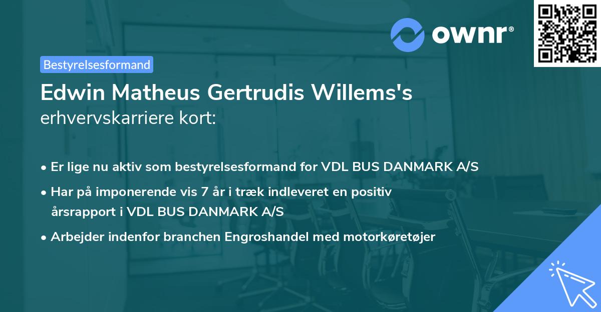Edwin Matheus Gertrudis Willems's erhvervskarriere kort