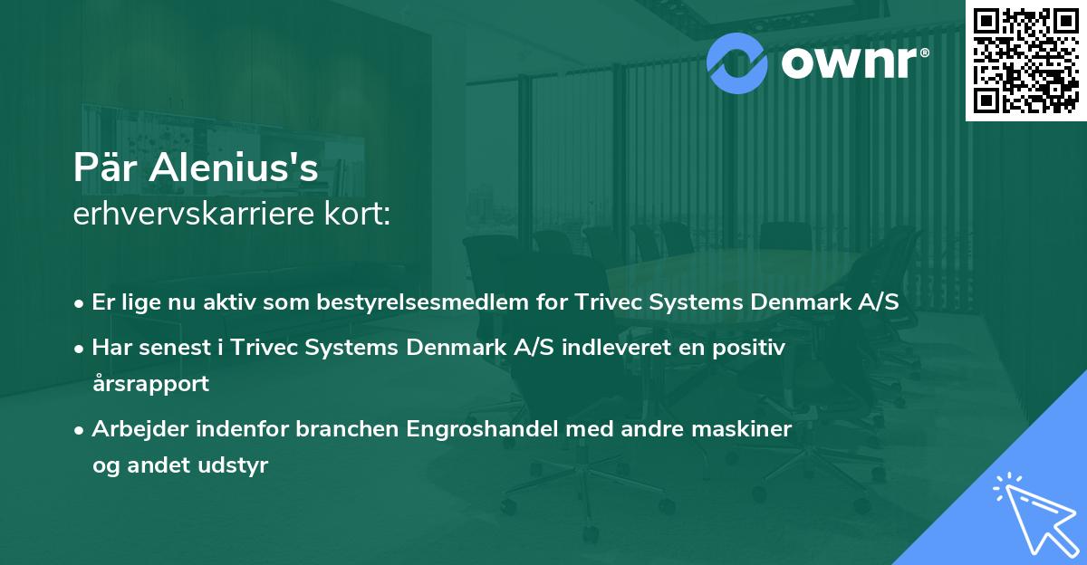 Pär Alenius's erhvervskarriere kort