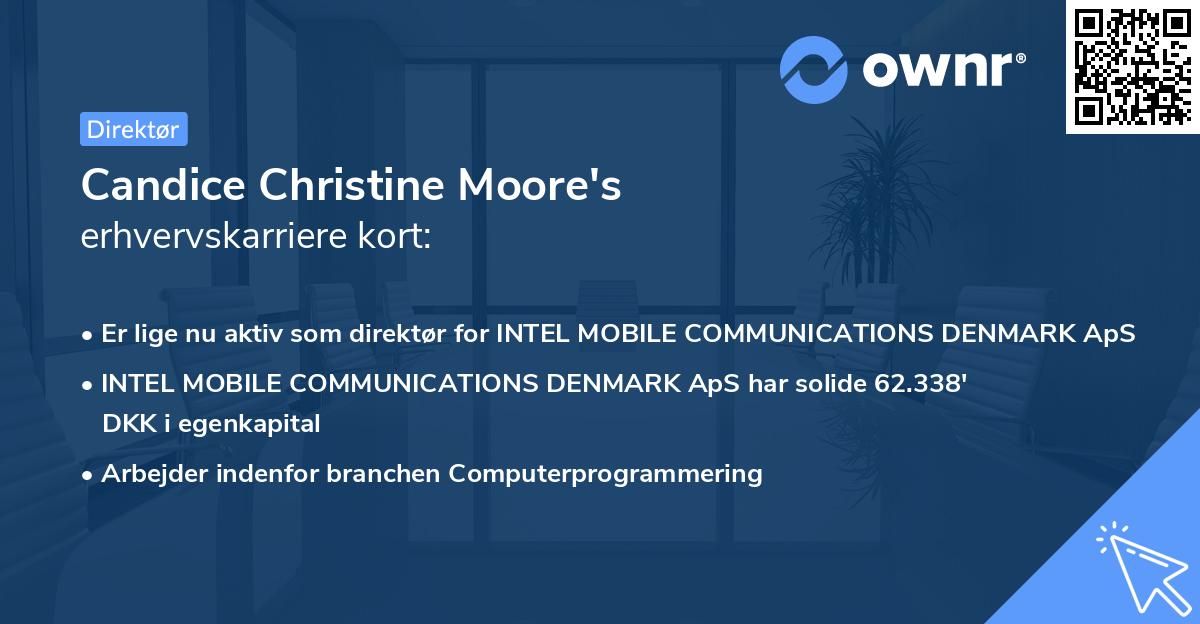 Candice Christine Moore's erhvervskarriere kort