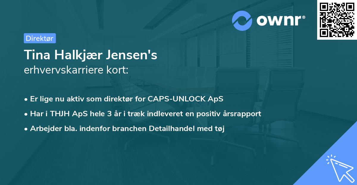 Tina Halkjær Jensen's erhvervskarriere kort