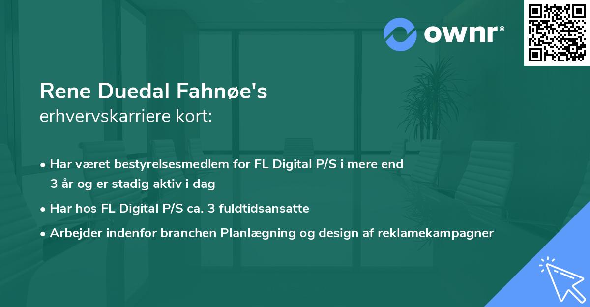 Rene Duedal Fahnøe's erhvervskarriere kort