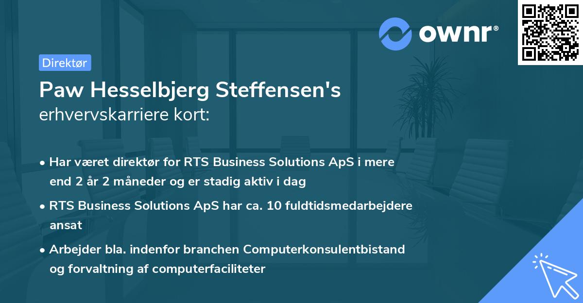 Paw Hesselbjerg Steffensen's erhvervskarriere kort