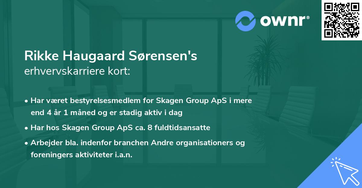 Rikke Haugaard Sørensen's erhvervskarriere kort
