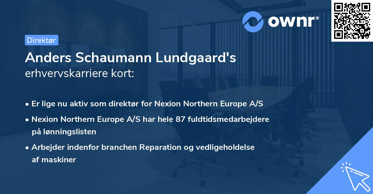 Anders Schaumann Lundgaard's erhvervskarriere kort