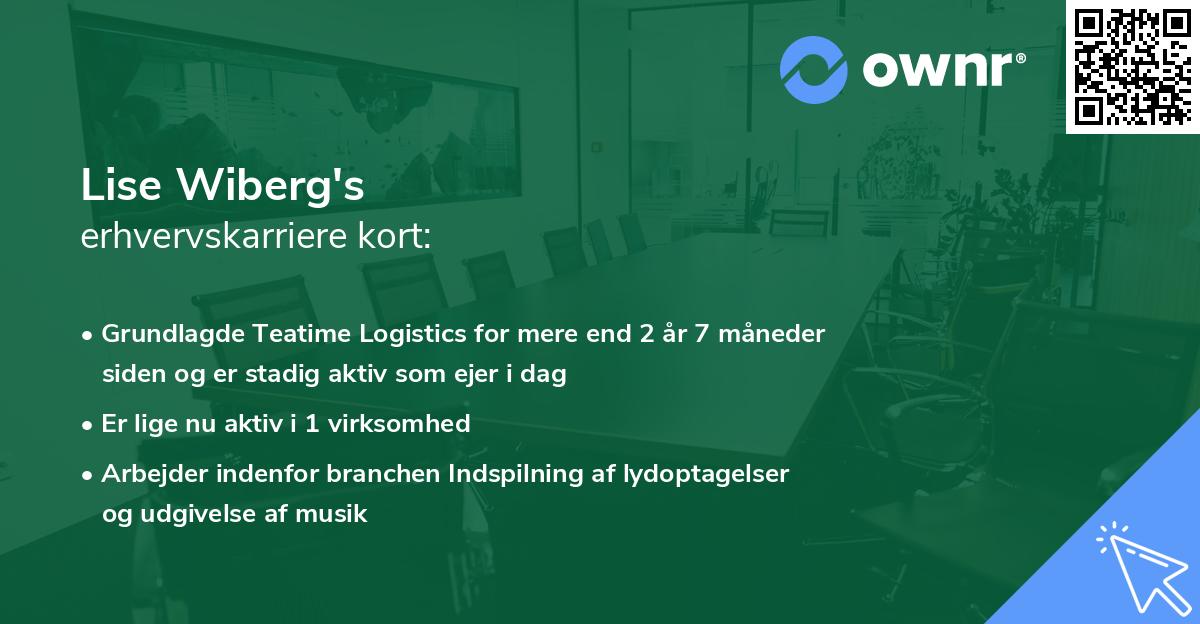 Lise Wiberg's erhvervskarriere kort