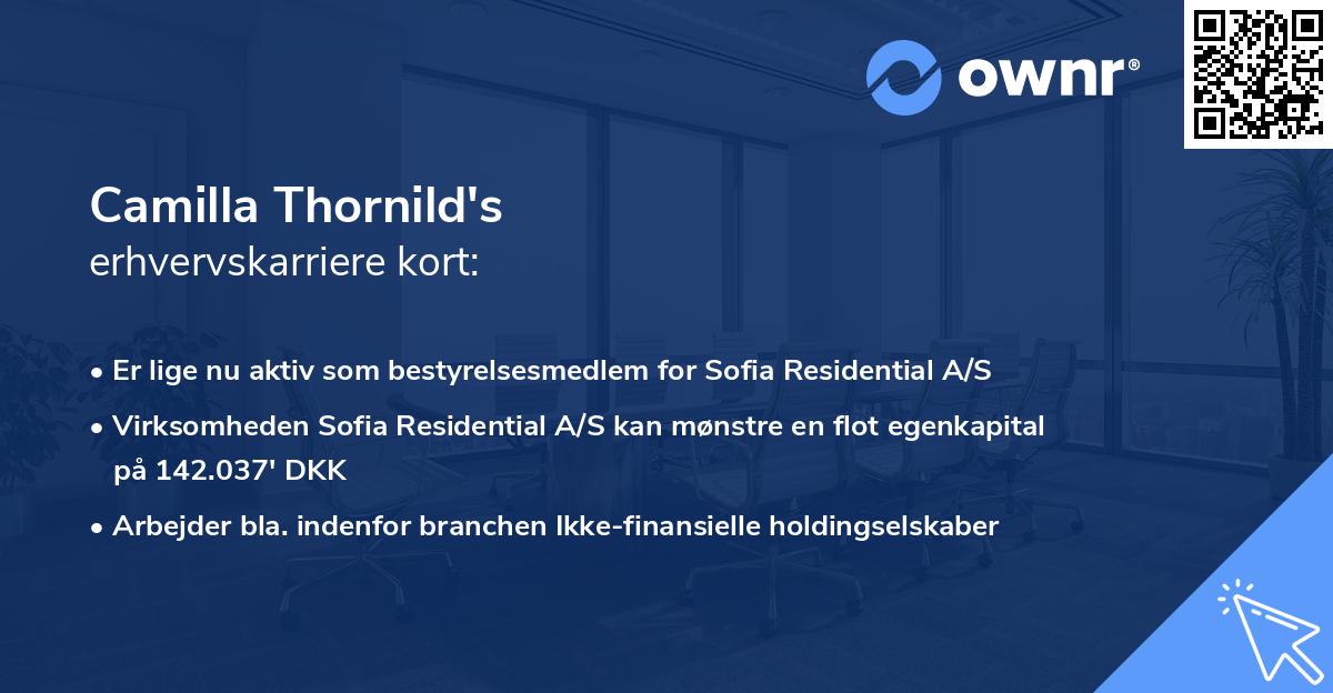 Camilla Thornild's erhvervskarriere kort